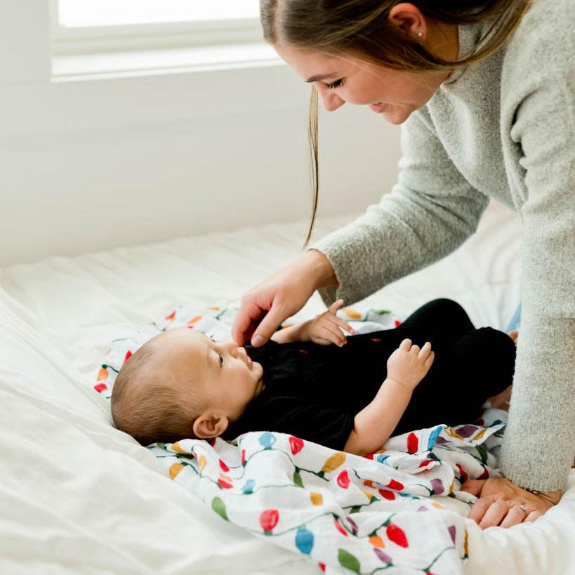 Christmas Bulbs Muslin Swaddle