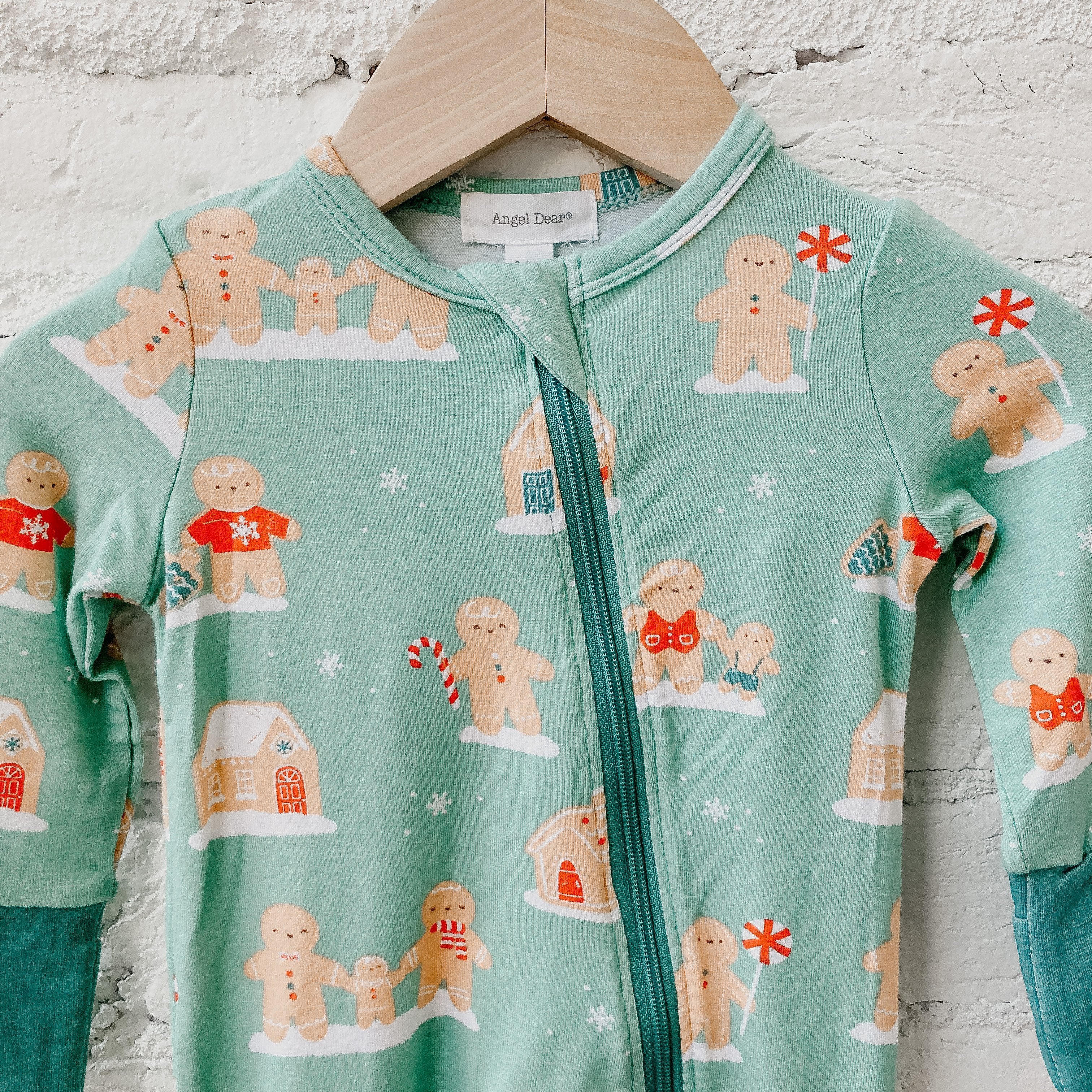 Gingerbread Two-Way Zipper Romper