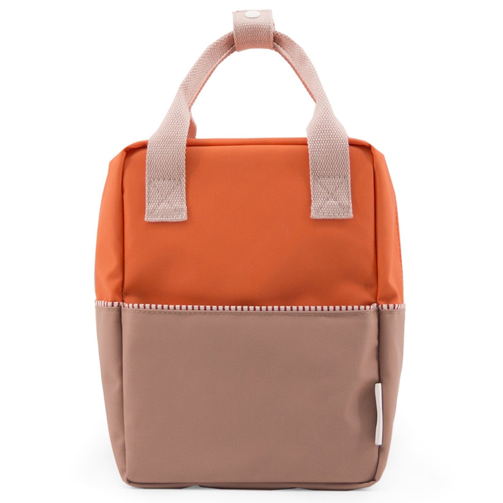 Small Color Block Backpack in Royal Orange