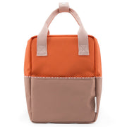 Small Color Block Backpack in Royal Orange