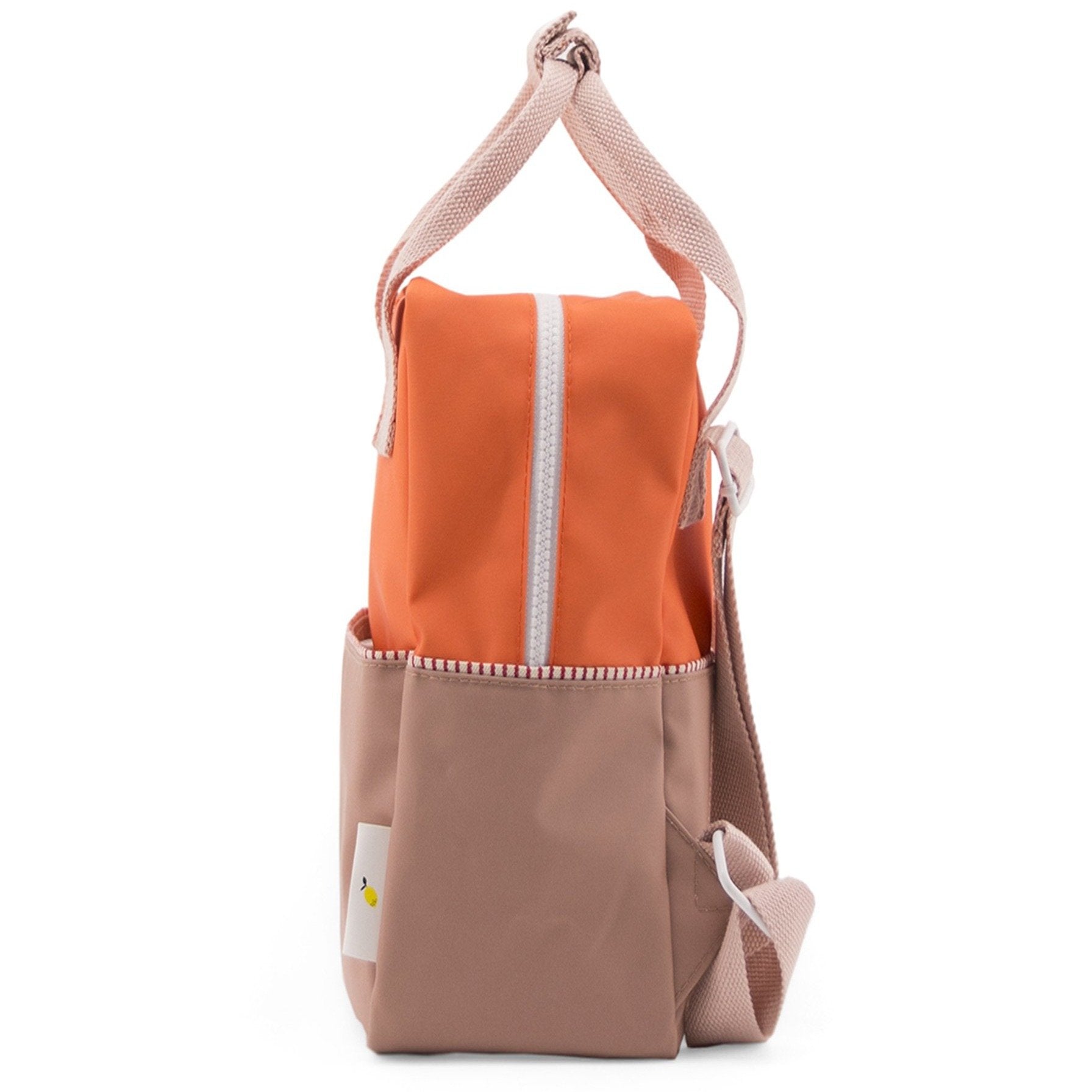 Small Color Block Backpack in Royal Orange