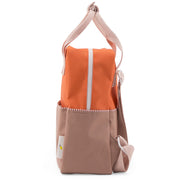 Small Color Block Backpack in Royal Orange