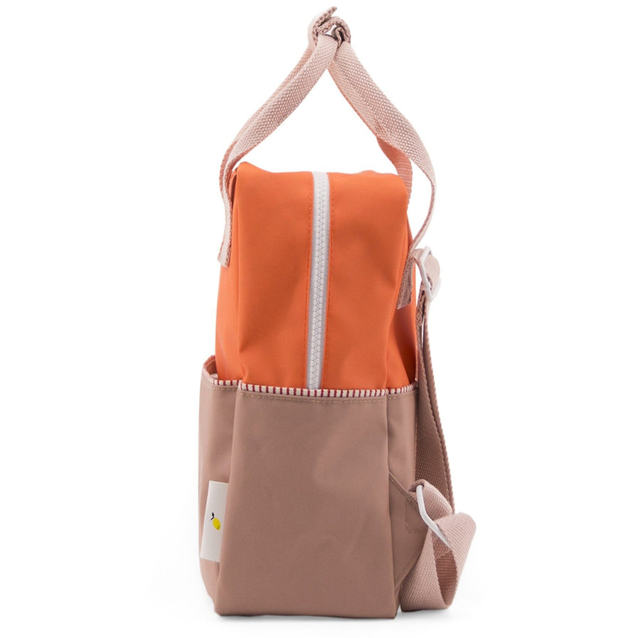Small Color Block Backpack in Royal Orange