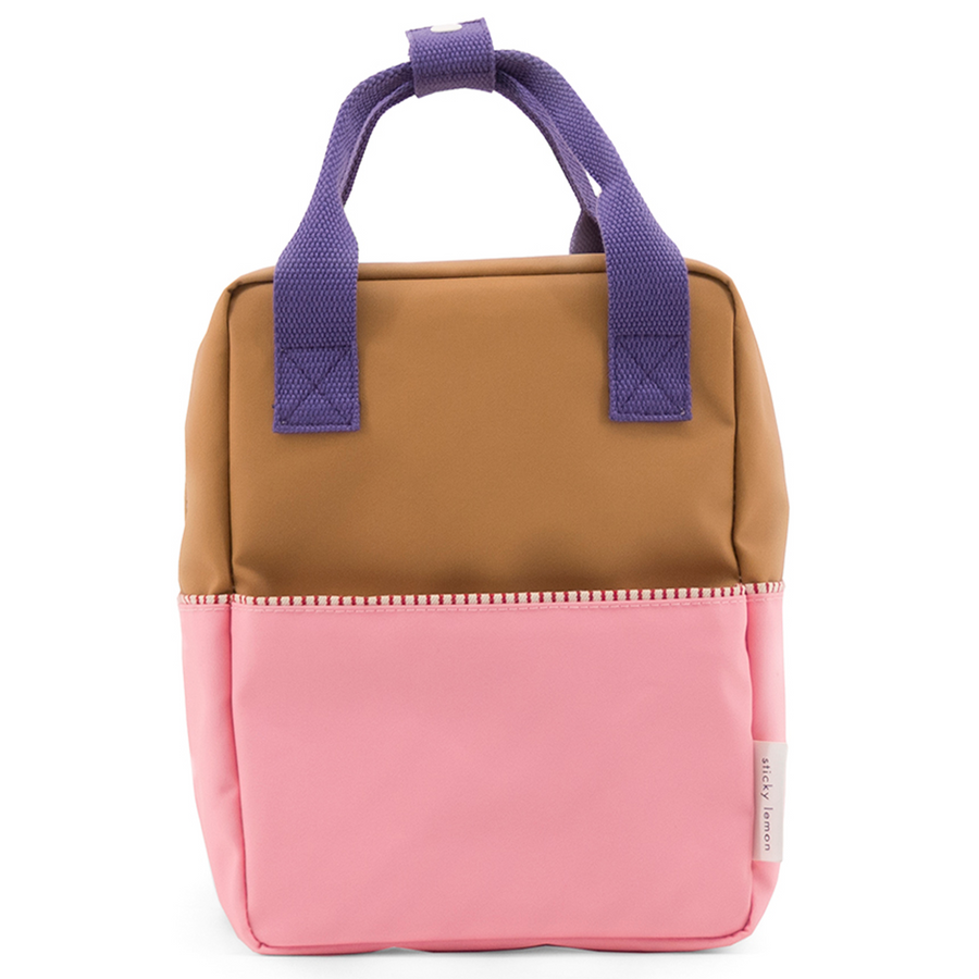 Small Color Block Backpack in Puff Pink