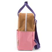 Small Color Block Backpack in Puff Pink