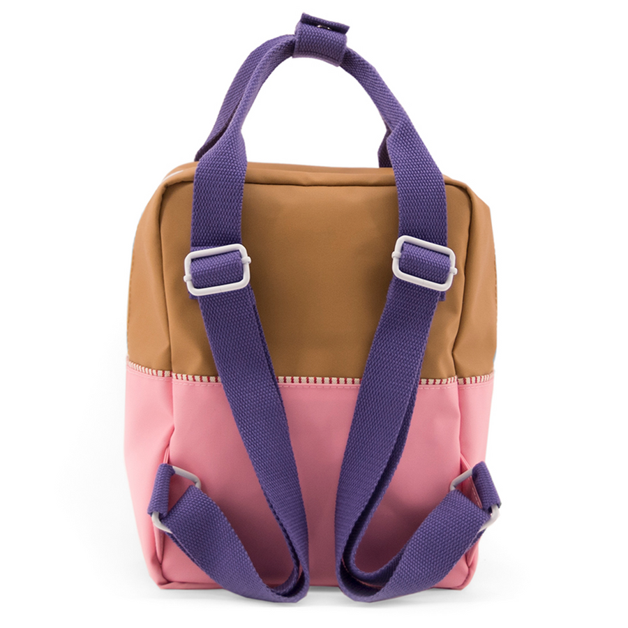 Small Color Block Backpack in Puff Pink