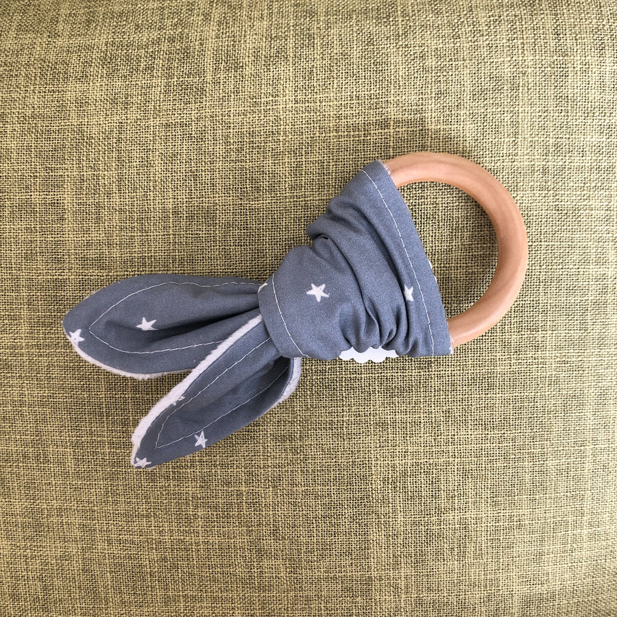 Slate Blue Star Teething Ring