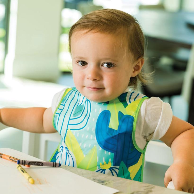 Mess-Proof Apron Bib in Cactus