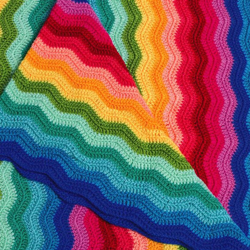Rainbow Ripple Crocheted Baby Blanket