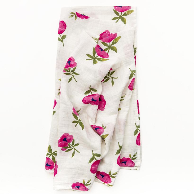 Raspberry Peony Swaddle