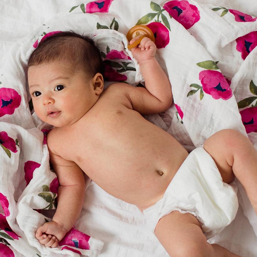 Raspberry Peony Swaddle