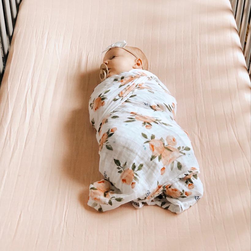Rose Petal Muslin Crib Sheet