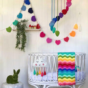 Rainbow Ripple Crocheted Baby Blanket