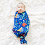 Rainbow Dinos Swaddle Blanket