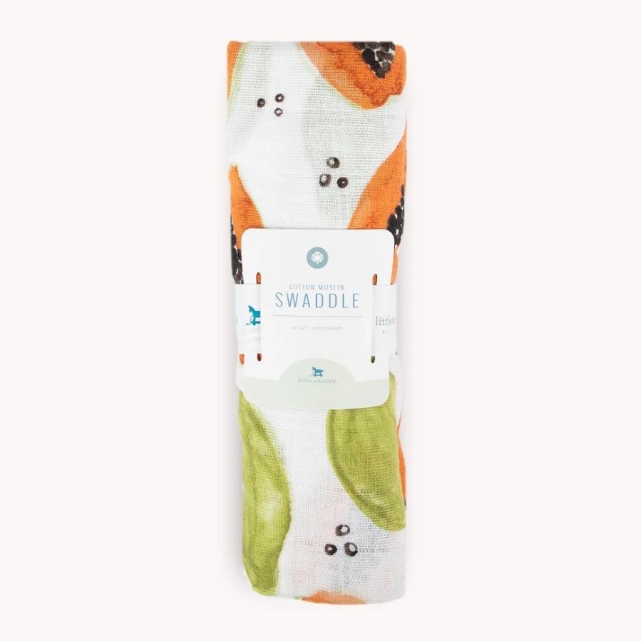 Papaya Muslin Swaddle Blanket