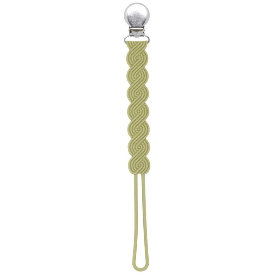Waverly Olive All Silicone Modern Pacifier Clip