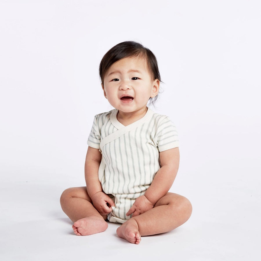 Sea Stripes Short Sleeve Kimono One-Piece