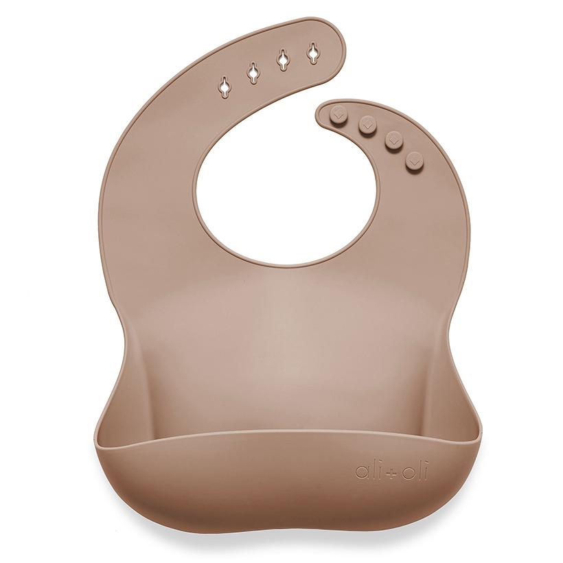 Taupe Silicone Bib