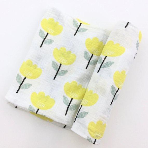 Spring Flower Muslin Swaddle