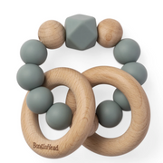 Blue Silicone + Wood Teething Rings