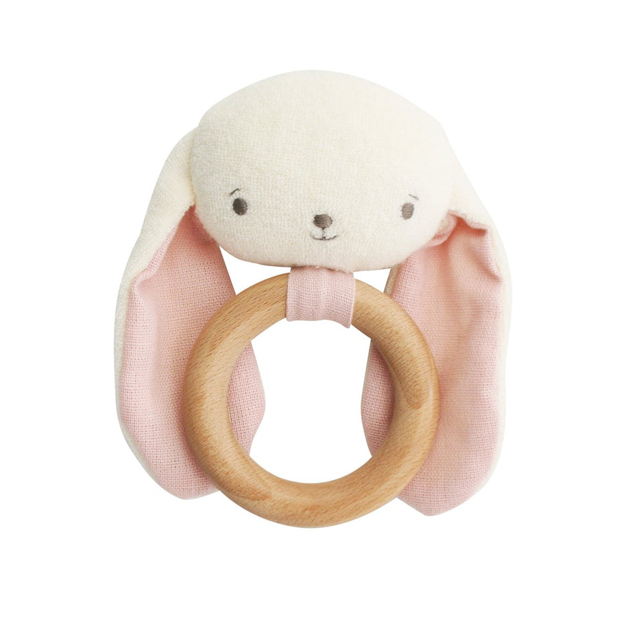 Bunny Teether Rattle in Pink