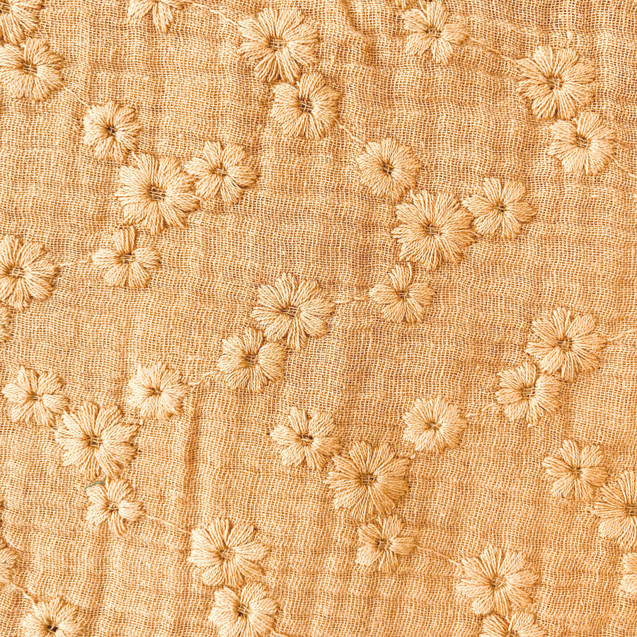 Caramel Embroidered Swaddle
