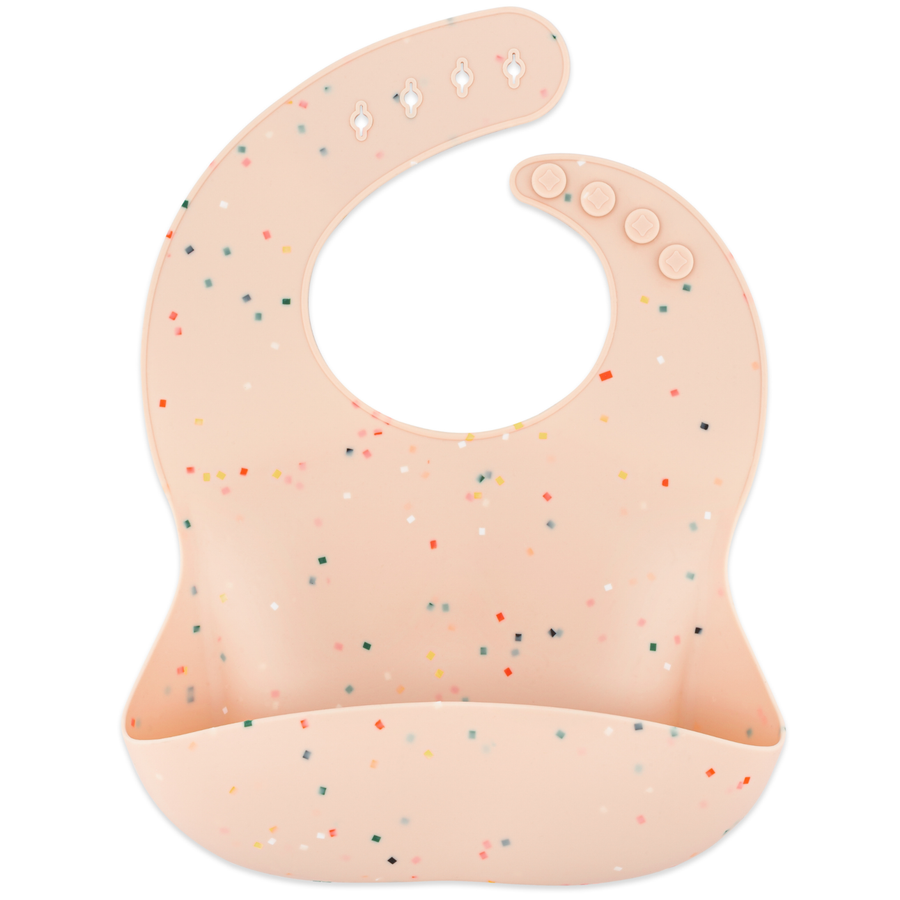 Guava Confetti Silicone Bib