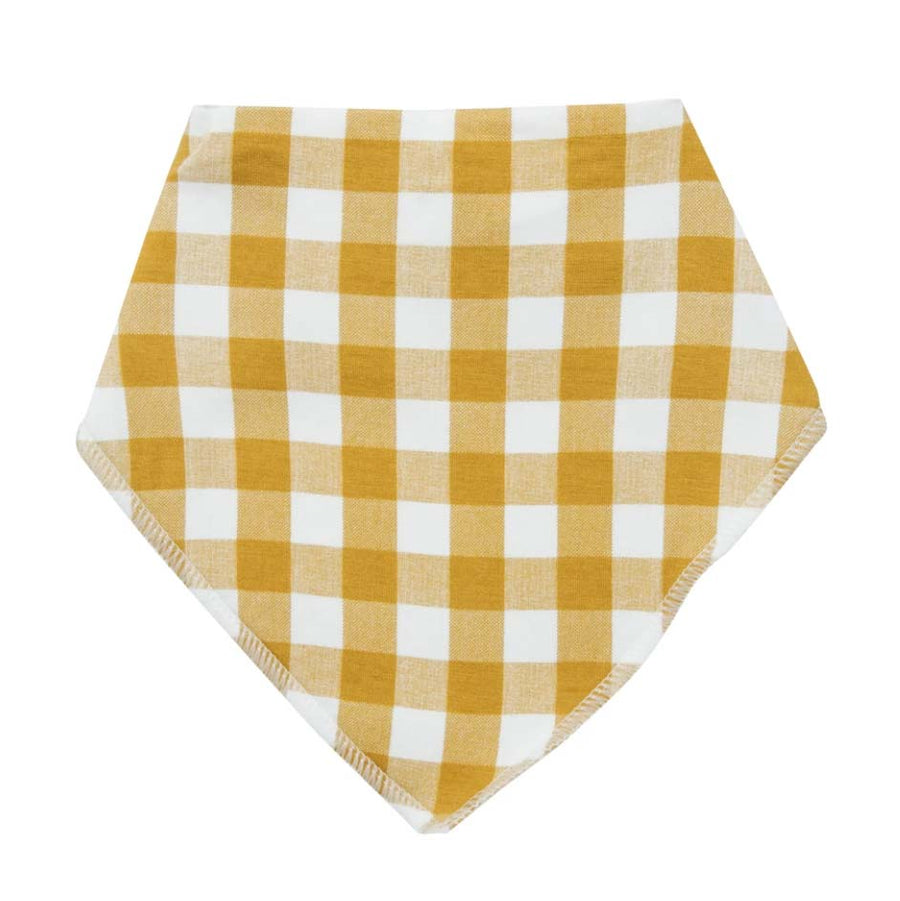 Honey Gingham Bamboo Bandana Bib