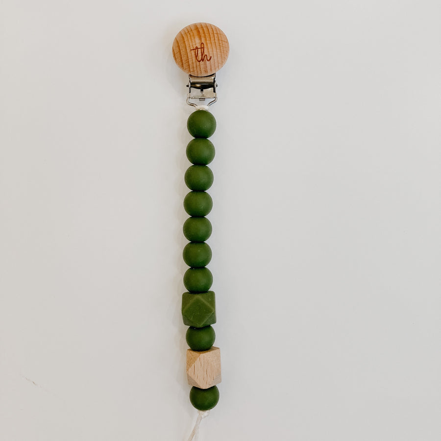 Jolie Pacifier Clip in Army Green