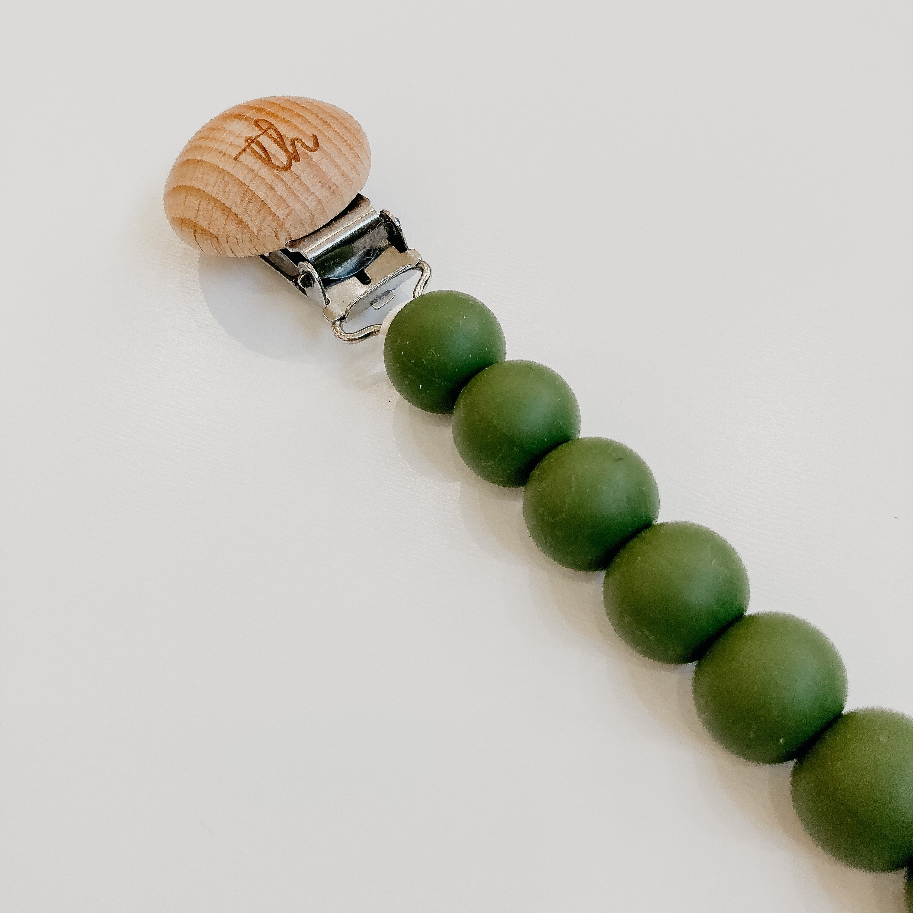 Jolie Pacifier Clip in Army Green