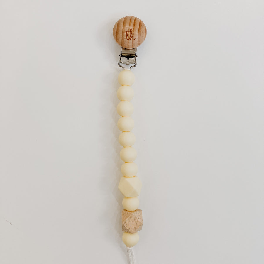Jolie Pacifier Clip in Butter Yellow