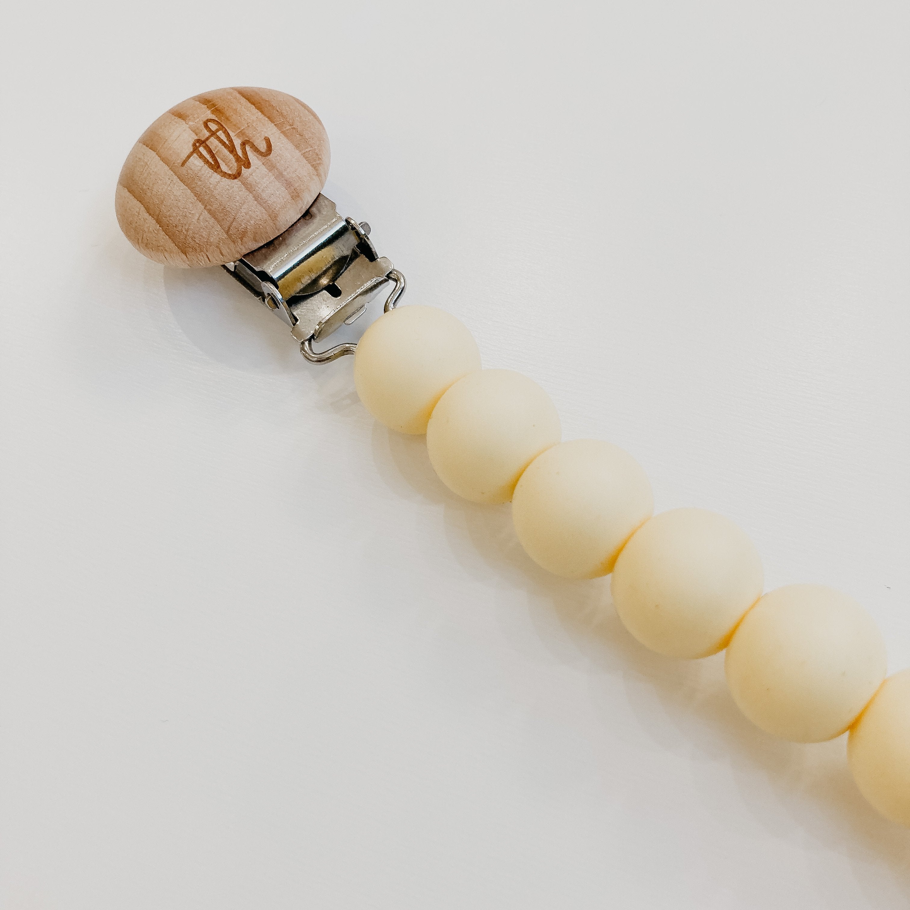 Jolie Pacifier Clip in Butter Yellow