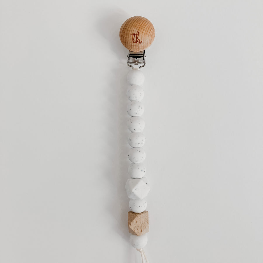 Jolie Pacifier Clip in Cookies and Cream