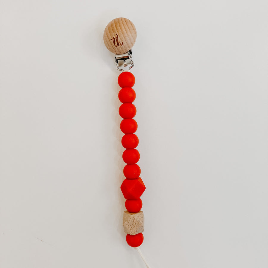 Jolie Pacifier Clip in Scarlett Red