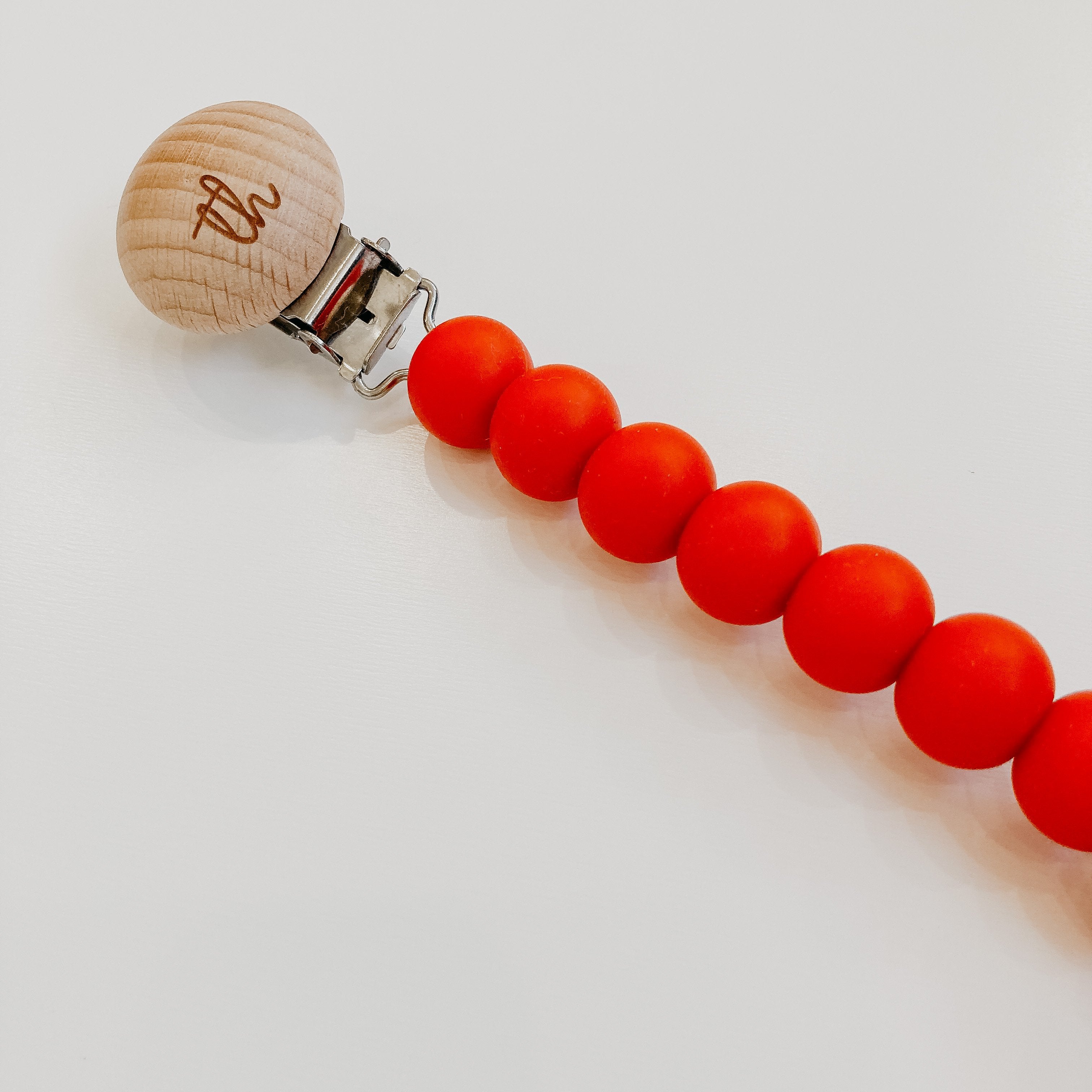 Jolie Pacifier Clip in Scarlett Red