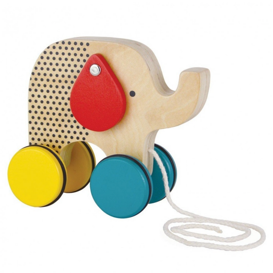 Jumping Jumbo Elephant Wood Pull Toy