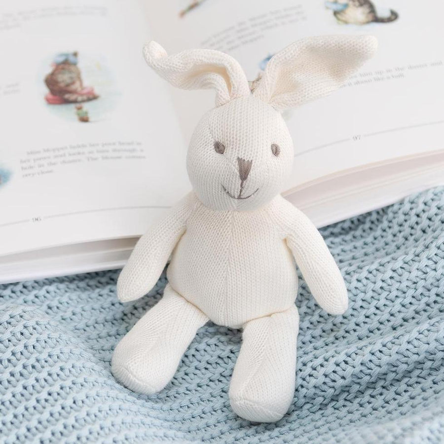 Knitted White Bunny Rattle
