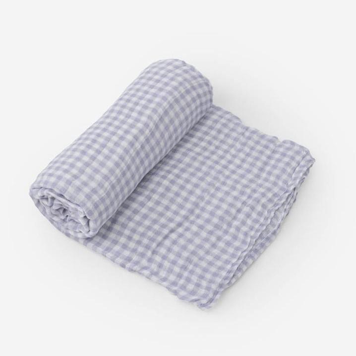 Lavender Gingham Deluxe Muslin Swaddle