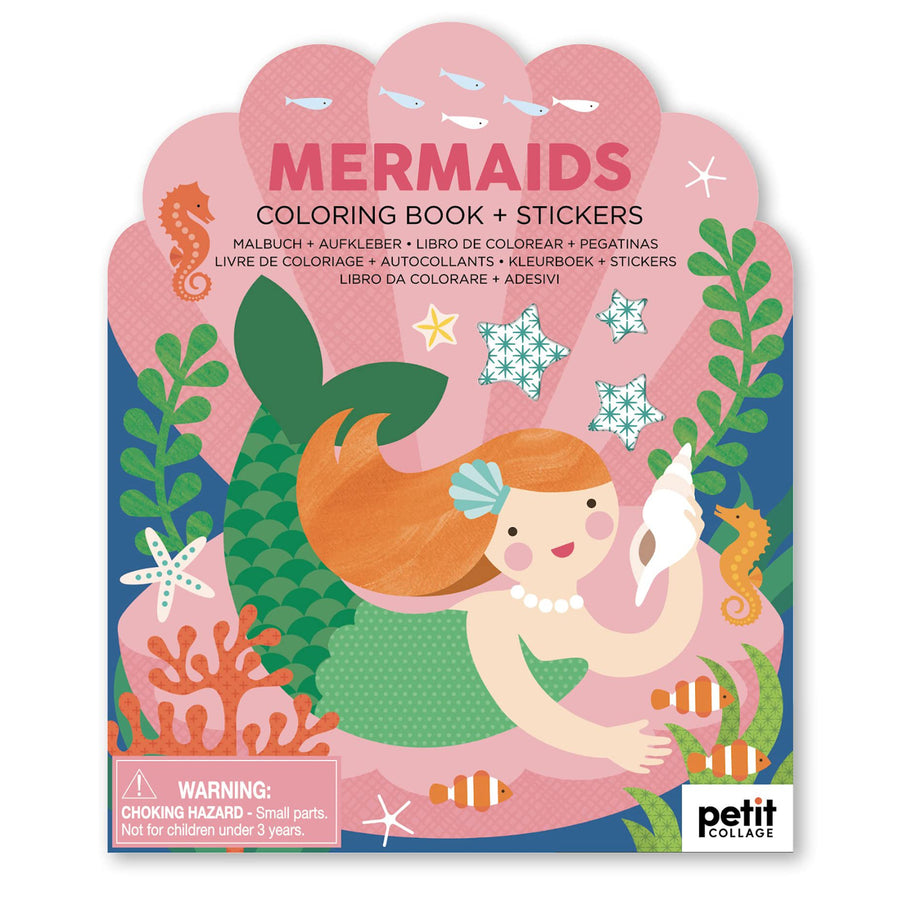 Mermaids Coloring Book + Stickers