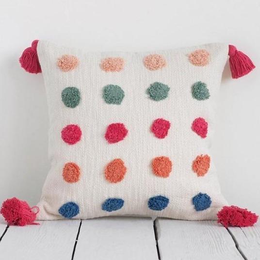 Rainbow Dot Cotton Pillow