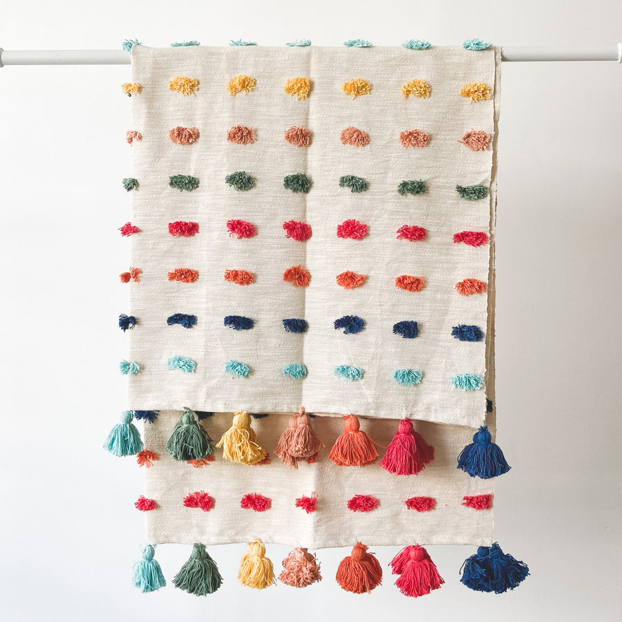 Rainbow Dot Cotton Throw