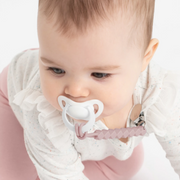 Rose + Cream Silicone Teething Pacifier Clips