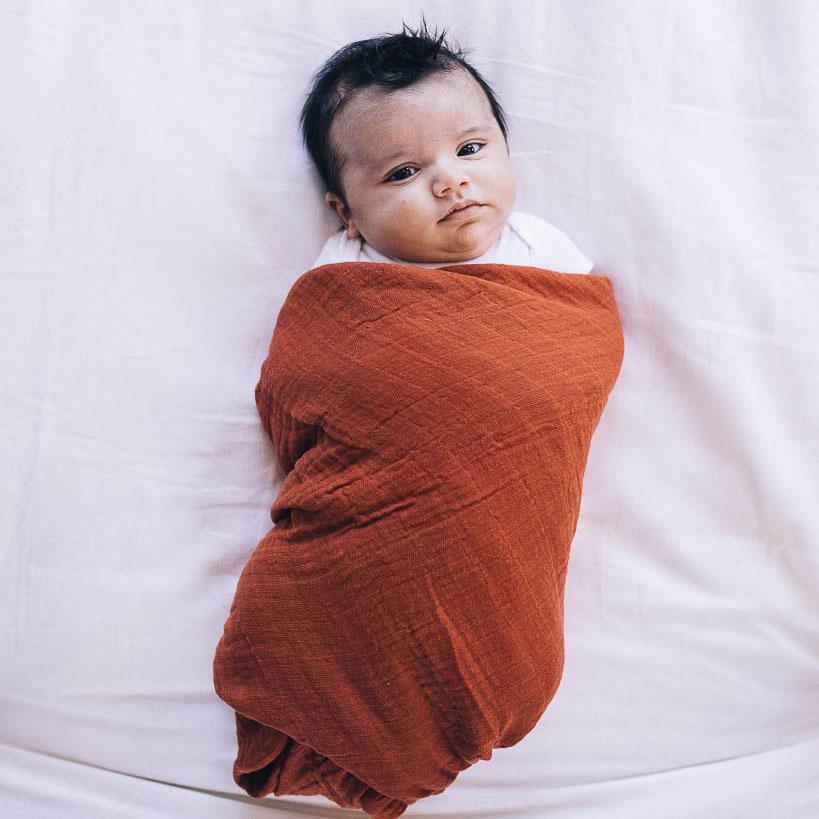 Rust Muslin Swaddle