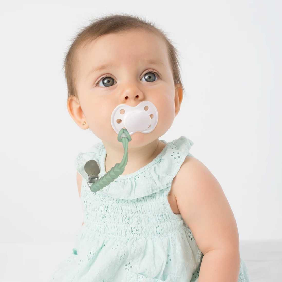 Sage + Stone Silicone Teething Pacifier Clips