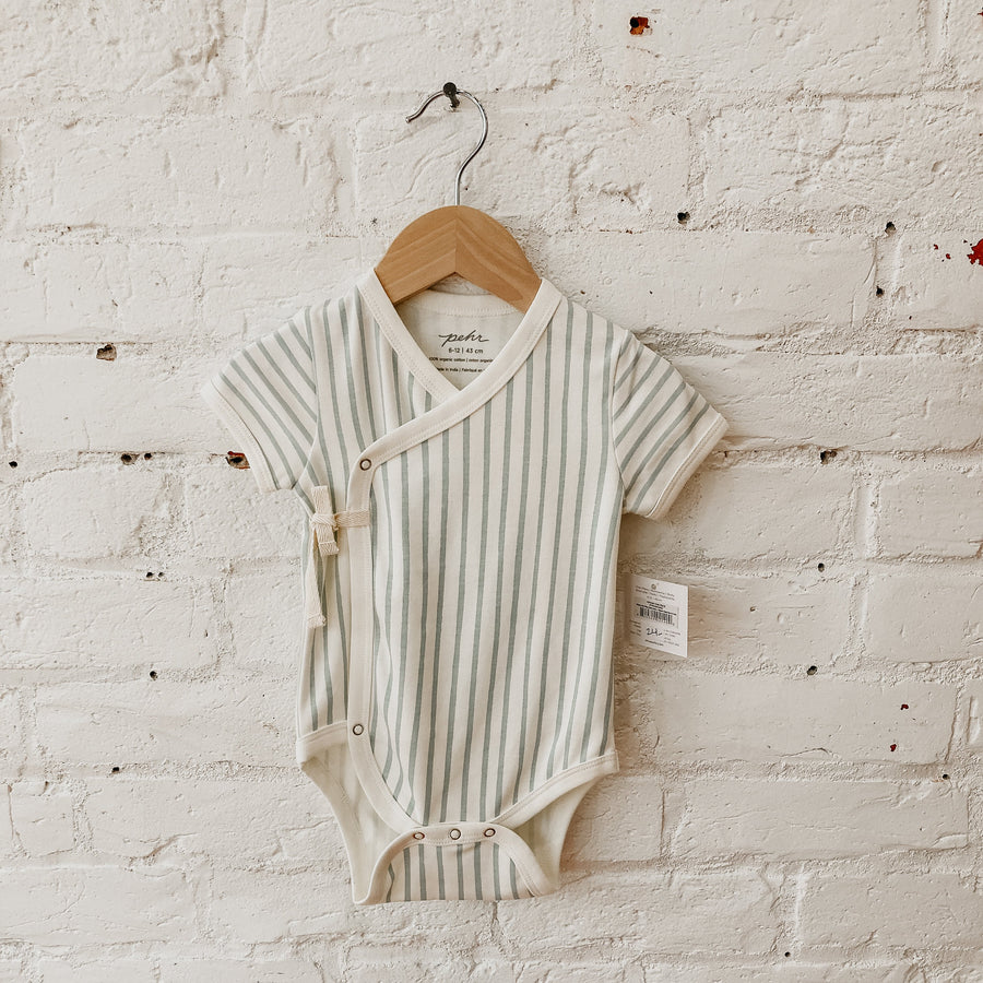 Sea Stripes Short Sleeve Kimono One-Piece