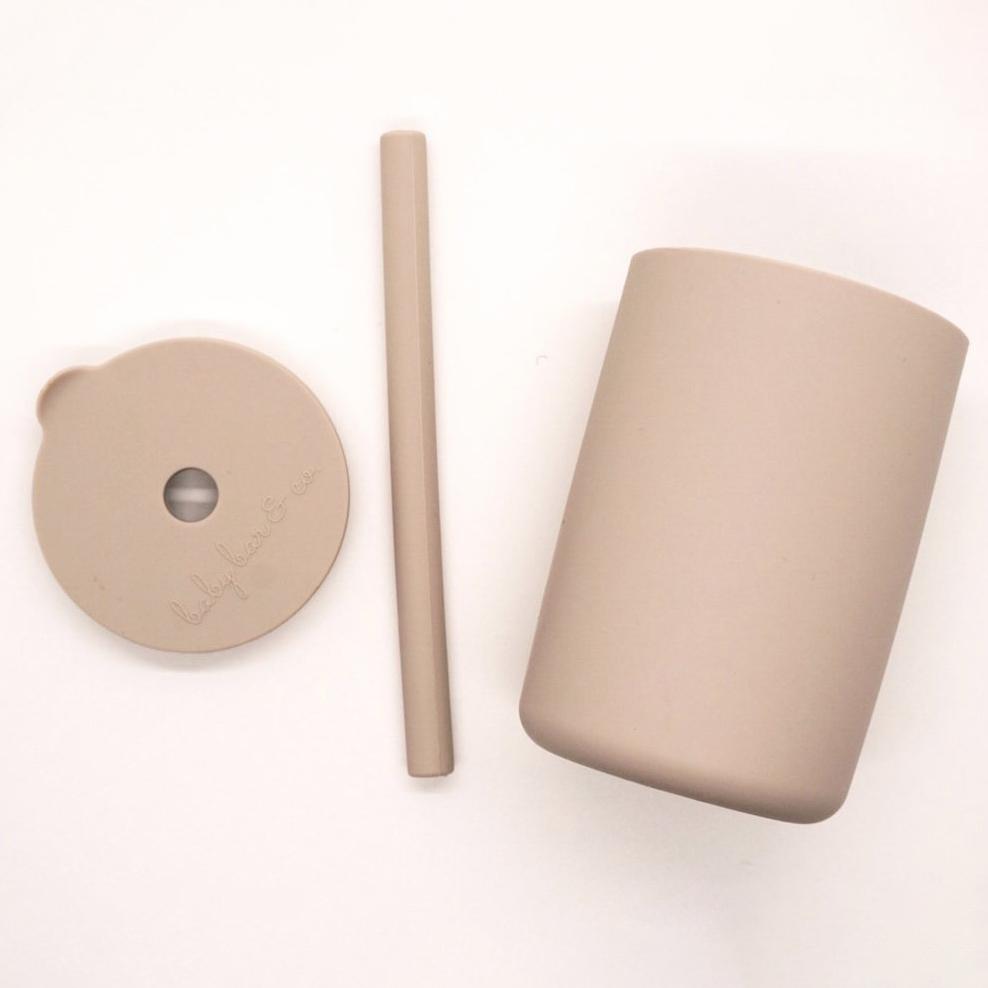 Oak Speckle Silicone Cup + Straw