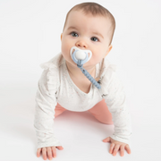 Slate + Powder Blue Silicone Teething Pacifier Clips