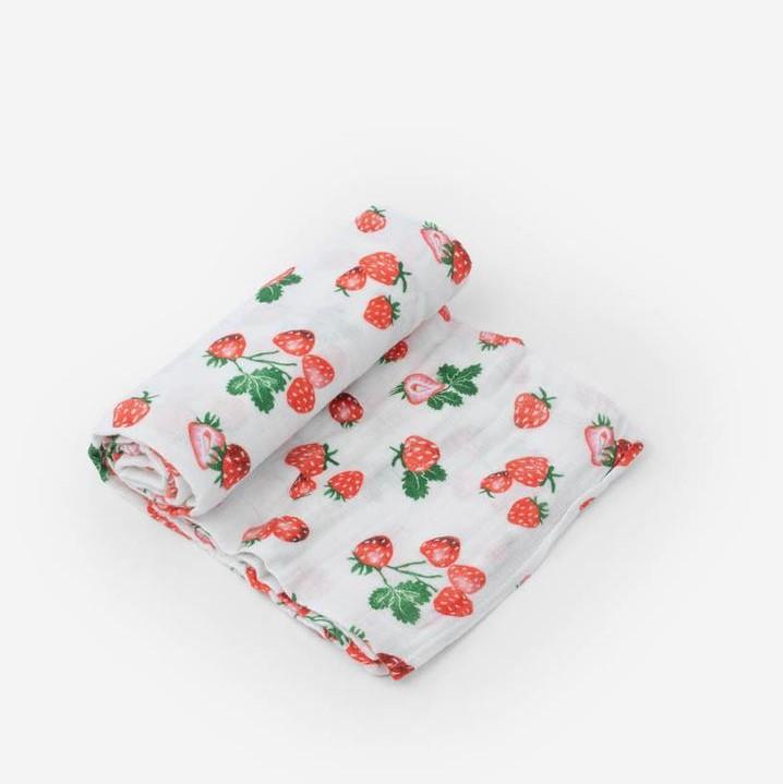 Strawberry Patch Muslin Swaddle