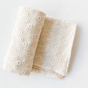 Vanilla Embroidered Swaddle