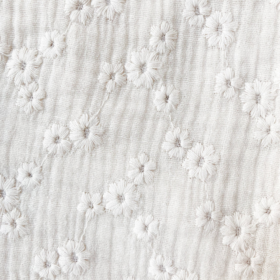 Vanilla Embroidered Swaddle